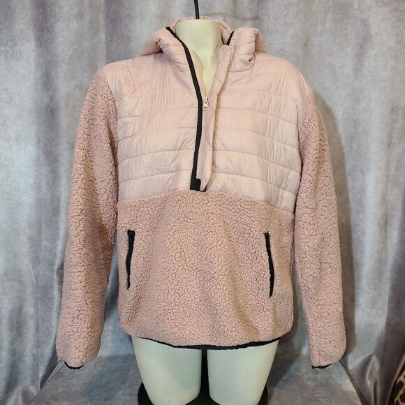 Love Tree Pink Quarter Zip Pullover Hoodie Size Large - Picture 2 of 5